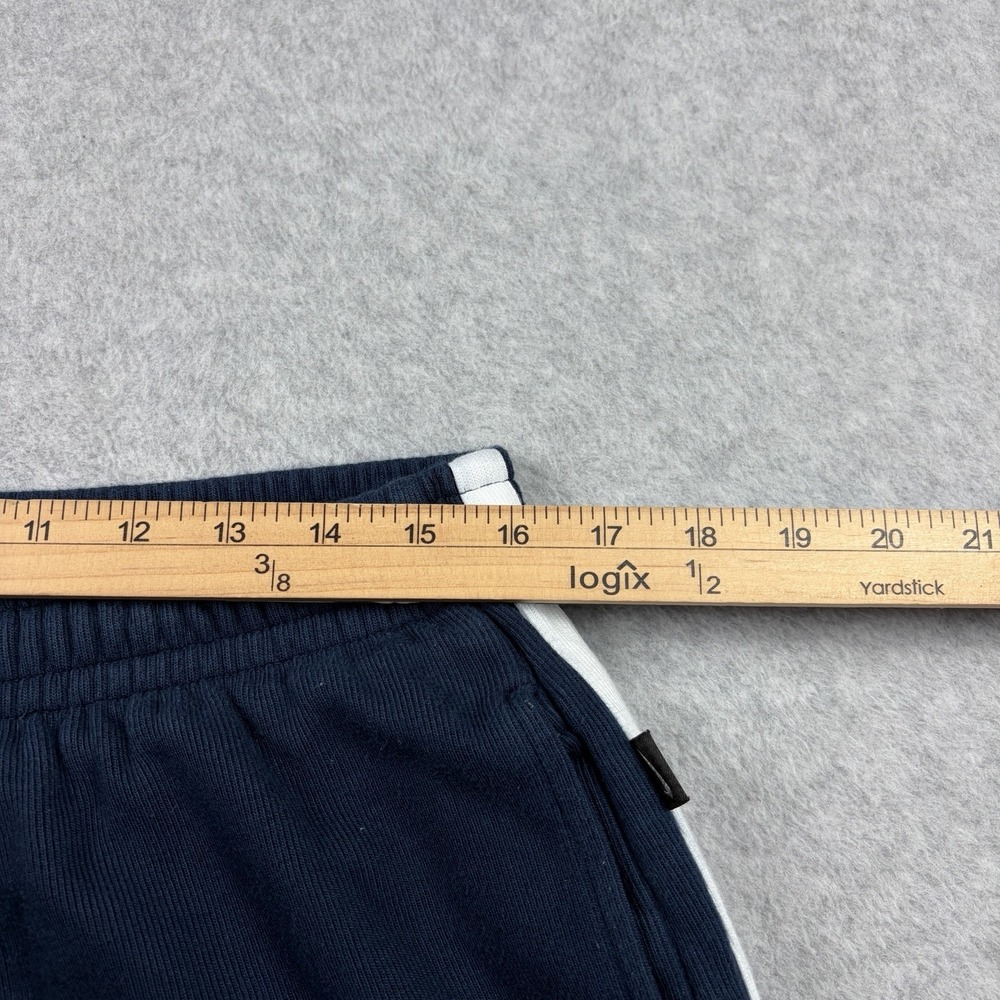 Vintage Nike Shorts Mens Large Navy Blue Ribbed Knit Heavy Cotton Y2K Striped - Picture 8 of 9